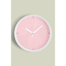 JHAAR Soyut Alçı Görünümlü Modern Duvar Saati - 25CM - Önü Camlı Beyaz Kasa - Sessiz Mekanizma