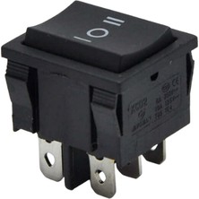 Demir Led Kare On-Off-On Işıksız Orta Boy Kalıcılı Anahtar Siyah 6 Pinli Kalıcılı Switch (5 Adet)