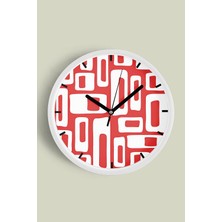 JHAAR Soyut Tasarım Modern Duvar Saati - 25CM - Önü Camlı Beyaz Kasa - Sessiz Mekanizma
