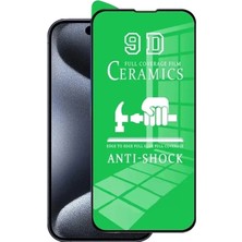 Grabono Apple iPhone 15 Pro Uyumlu Ekran Koruyucu Şeffaf Seramik Tam Kapatan Kırılmaz Nano