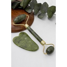 TE Dükkan Buğz Jade Roller Gua Sha Taşı Seti