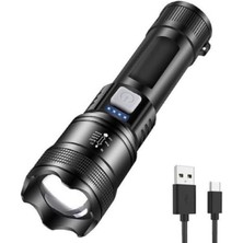 Leaf Shop Şarjlı Zoomlu LED Işık 800 Lümen | P50 LED + Arka Smd Gün Işığı | Powerbank Özellikli, Type-C Girişli, Taşıma Askılı Aydınlatma | Kamp, Acil Durum, Araç ve Dış Mekan Kullanımı Için