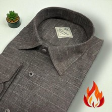 Eren Style Klasik %100 Cotton Uzun Kollu Terletmeyen Kışlık Flanel Tek Cepli Gömlek (Regular Kalıp)