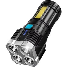 Leaf Shop Şarjlı El Feneri 4 Işık Modlu Pil Göstergeli Su Geçirmez LED Fener - AL5191