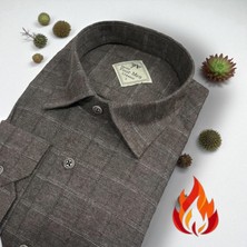 Eren Style Klasik %100 Cotton Uzun Kollu Terletmeyen Kışlık Flanel Tek Cepli Gömlek (Regular Kalıp)