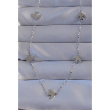 Shopwe 316L Çelik Gümüş Renk Kuş Model Kolye