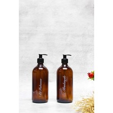 Leaf Shop 2li Amber Cam Sıvı Sabun Bulaşık Sabun Deterjanı Şişesi Sabunluk 500ML