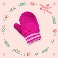 Eleven Markets Parmaksız Kız Bebe Eldiveni Fuşya Örgü Eldiven 0-3 Yaş