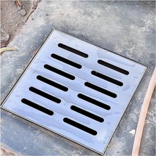 Leaf Shop 304 Paslanmaz Çelik Tahliye Izgarası - 10-12 cm Çıkarılabilir Kapaklı Zemin Süzgeci Dış Mekan Garajı Için Dekoratif Oluk Kapağı Ağır Hizmet Tipi Yakalama Havzası Izgarası (H3 CM-60X60 Cm)