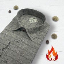 Eren Style Klasik %100 Cotton Uzun Kollu Terletmeyen Kışlık Flanel Tek Cepli Gömlek (Regular Kalıp)