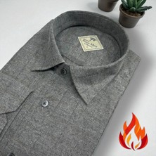 Eren Style Klasik %100 Cotton Uzun Kollu Terletmeyen Kışlık Flanel Tek Cepli Gömlek (Regular Kalıp)