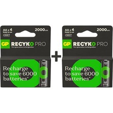 Leaf Shop Batteries Recyko Pro Aa Kalem Ni-Mh Şarjlı Pil, 1.2 Volt, 8 Adet Pil