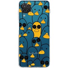 Leaf Shop Samsung Galaxy A12 Kamera Korumalı Kapak Duck Tasarımlı Şeffaf Kılıf