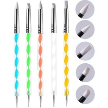 Leaf Shop Kil Şekillendirme ve Noktalama Kalemi 5 Li 1 Paket Heykel Seramik Çömlek Şekillendirici Modelleme Silikon Fırça