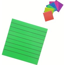 Leaf Shop Şeffaf Renkli Yapışkanlı Not Kağıdı Çizgili Karenot (Yeşil 3)