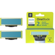 Leaf Shop Norelco Orijinal Oneblade Sürtünme Önleyici Yedek Bıçaklar, 2 Adet, QP225/80