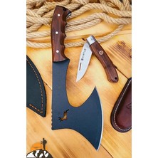 Leaf Shop Balta Kamp Piknik Çakısı Bıçağı Ceviz Ağaç Sap Kılıflı (Outlz-01)