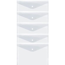 Leaf Shop A4 Şeffaf Çıtçıtlı Zarf Dosya 5 Adet