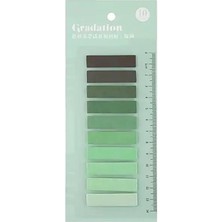 Leaf Shop Koyu Yeşil Tonları Temalı 10 Renkli Cetvelli Index • Index Sticker • Post-It • Sticky Note