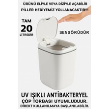 Teknolojik Çöp Kutusu Otomatik Aç Kapat Sensörlü Mutfak Banyo Ev Ofis Piller Dahildir