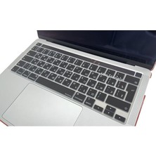 Leaf Shop MacBook Klavye Koruyucu Silikon Kılıf Rusça Baskılı Uk-Ters L Enter Tipi Touchbar Pro 13INÇ M1,m2 A2251,A2289,A2338 -Pro 16 Inç A2141 Uyumlu, Ultra Ince Klavye Filmi Siyah