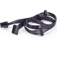 Leaf Shop Pin Power Supply Kablosu 6 Pin Modüler Sata Kablo 6 Pin 4x Sata Kablo 90 cm 6 Pin Sata Kablo Power Supply Kablosu