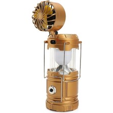 Leaf Shop Şarjlı Powerbank Özellikli Kamp Lambası Güneş Enerjili Kızaklı Fanlı Kamp Feneri LED Lamba Işıldak