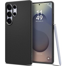 Leaf Shop Galaxy S25 Ultra ile Uyumlu Ince Kılıf Liquid Air Hava Kanalı Teknolojisi Askeri Sınıf Koruma Matte Black Dokulu Yüzey Kapak - ACS08953