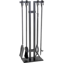 Leaf Shop Lüx Ithal Siyah Şömine-Soba Maşa Takımı Aksesuar Seti -SGSS-018