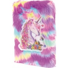 Alvo Store Buğz Çiçekli Unicorn Tasarımlı Peluş Hatıra Defteri