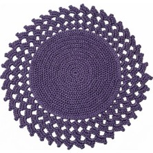 Elimin Emeği Mor Simli Makrome Tığ Işi El Örgüsü Supla 6 Kişilik