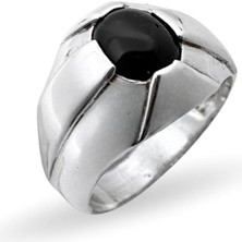Oya Silver Oniks Taşlı Kubbe Gümüş Erkek Yüzük