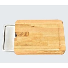 Aspata Store Buğz Pratik Tepsili Ahşap Kesme Tahtası