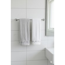 Özdilek Filgo Çiçekli 2'li Kutulu Havlu Gri-Beyaz