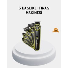 5’i 1 Arada Şarjlı Tıraş Makinesi – Paslanmaz Çelik Başlıklı, Yüz ve Vücut Bakım Ciha