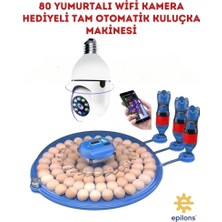 MZ-80/240 Çift Viyollü Tam Otomatik Kuluçka Makinesi Wifi Ampul Kamera Hediyeli Çiftlik Tipi