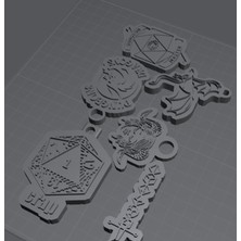 Noctabir 6 Dnd Kolye Anahtarlık Farklı Tasarımlar