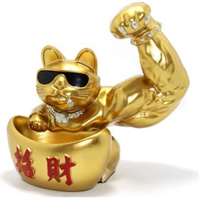 MiraLive Polyester Şanslı Kedi Figürü Model 4