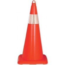 Esnek Kırılmaz Trafik Konisi Tek Reflektörlü 50 cm