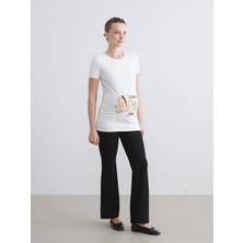 LC Waikiki Lcw Comfort Siyah Beli Lastikli Ispanyol Paça Kadın Tayt