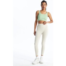 LC Waikiki Xsıde Actıve Bej Beli Lastikli Düz Seamless Kadın Tayt