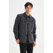 Lee %100 Pamuk Regular Fit Normal Kesim Klasik Yaka Cepli Denim Gömlek