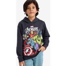 DeFacto Marvel Avengers Kapüşonlu İçi Yumuşak Tüylü Sweatshirt Erkek Çocuk G5116A825WN