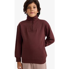 DeFacto Yarım Fermuarlı İçi Yumuşak Tüylü Sweatshirt Erkek Çocuk G5547A825CW