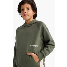 DeFacto Kapüşonlu Baskılı İçi Yumuşak Tüylü Sweatshirt Erkek Çocuk G5540A825CW