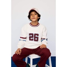 DeFacto Bisiklet Yaka Baskılı İçi Yumuşak Tüylü Sweatshirt Erkek Çocuk G4379A825WN