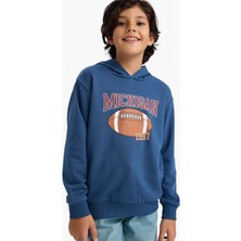DeFacto Kapüşonlu Baskılı İçi Yumuşak Tüylü Sweatshirt Erkek Çocuk G5564A825CW
