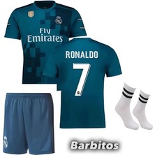 BySportakus Ronaldo Turkuaz 2017 Sezon Deplasman Çocuk 4'lü Futbol Forma Seti ZP11