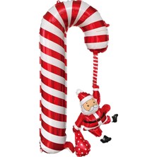 Bkmc Noel Babalı Baston Folyo Balon Yılbaşı Balon Süsü 70-48 cm