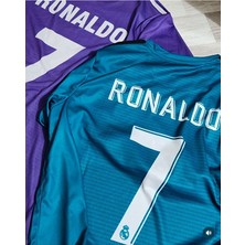 BySportakus R.e.a.l M.a.d.r.i.d 2017-18 Cristiano Ronaldo Cardiff - Röveşata Uzun Kol Ikili Kombin Forması